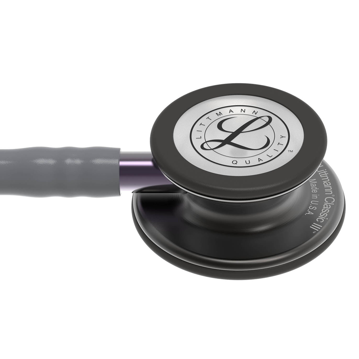 Littmann Classic III Monitoring Stethoscope: Smoke & Gray - Violet Stem 5873 - Over Engraved Stethoscopes 3M Littmann   