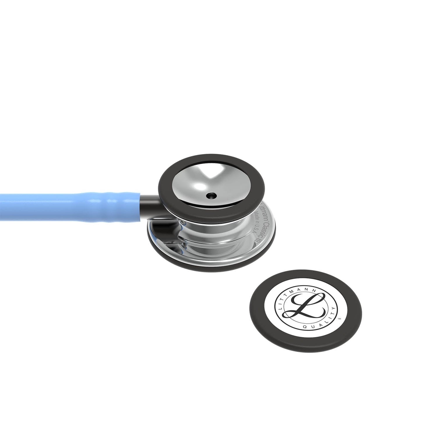 Littmann Classic III Monitoring Stethoscope: Mirror & Ceil Blue - Smoke Stem 5959 - Over Engraved Stethoscopes 3M Littmann   