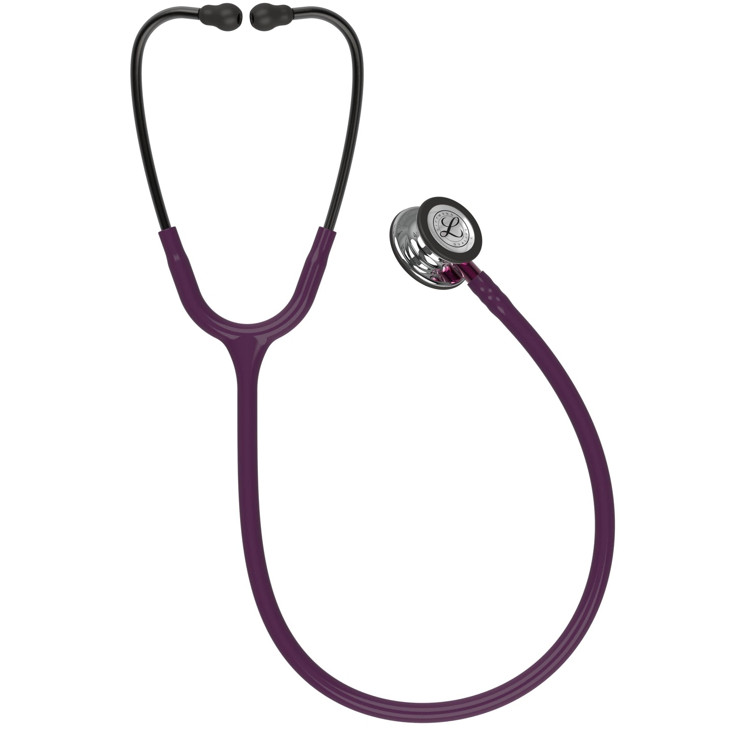 Littmann Classic III Monitoring Stethoscope: Mirror & Plum - Pink Stem 5960- Over Engraved Stethoscopes 3M Littmann   