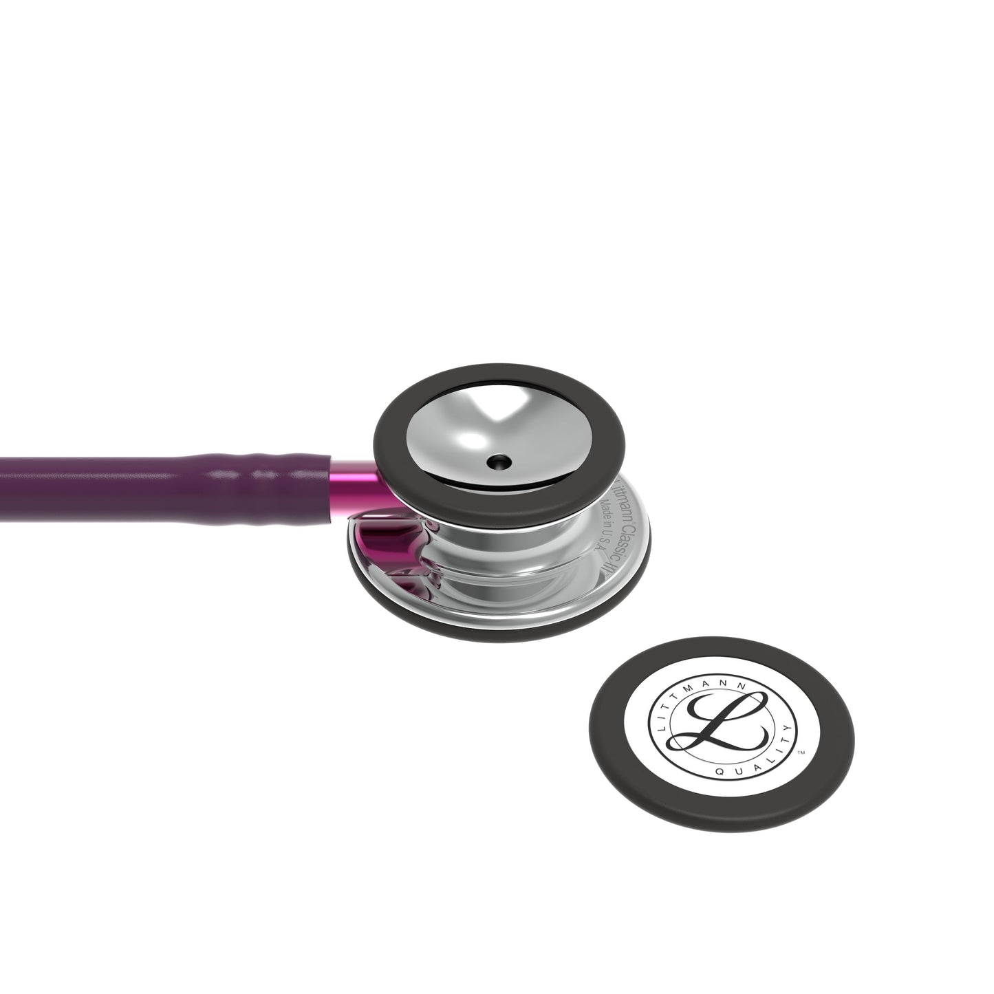 Littmann Classic III Monitoring Stethoscope: Mirror & Plum - Pink Stem 5960- Over Engraved Stethoscopes 3M Littmann   