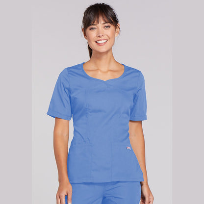 Cherokee WorkWear Women's Novelty V-Neck Scrub Top Scrubs Cherokee XS Ceil Blue 