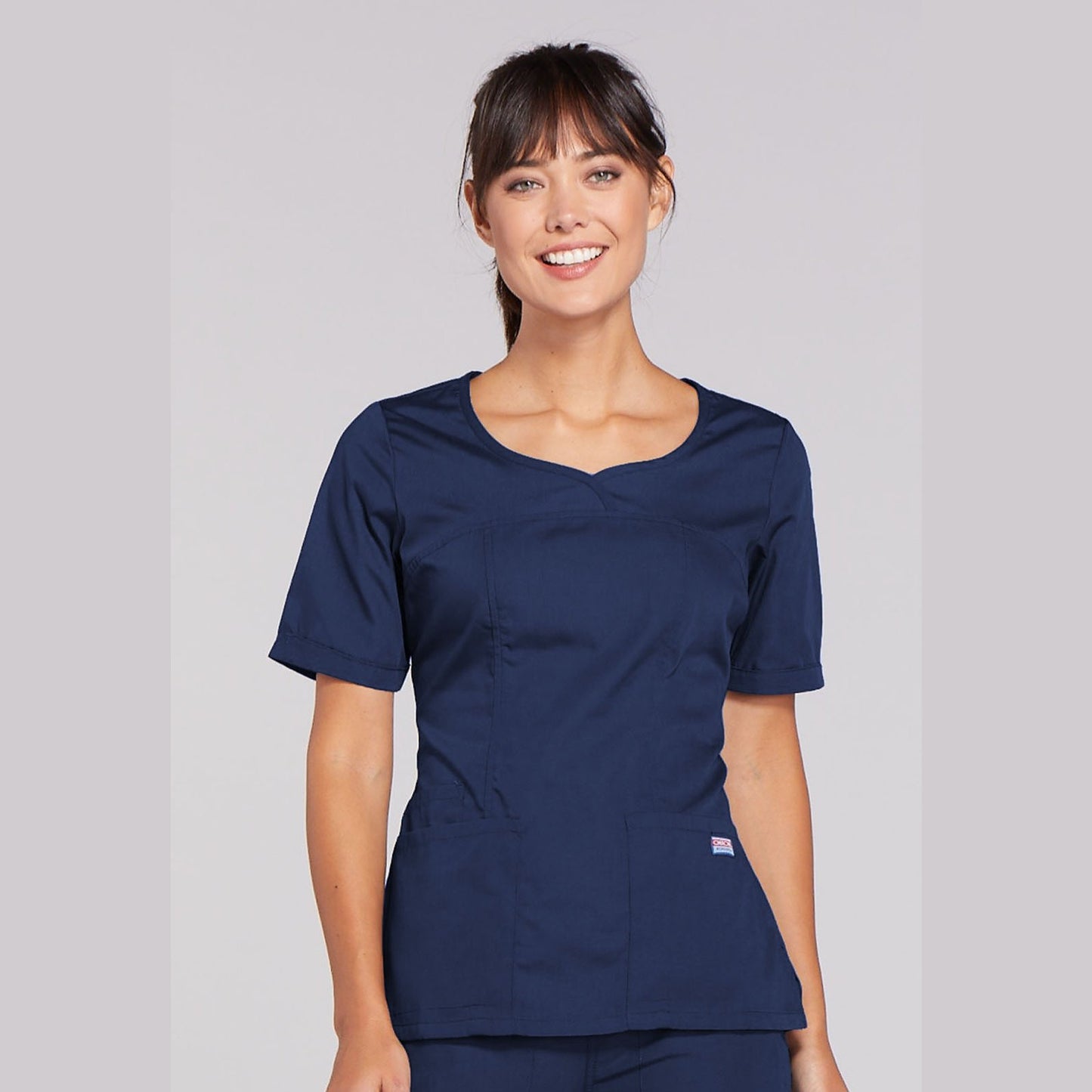 Cherokee WorkWear Women's Novelty V-Neck Scrub Top Scrubs Cherokee XS Navy Blue 