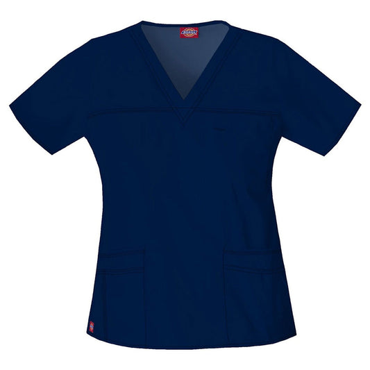 Dickies Women's Utility Gen Flex V-Neck Scrub Top Scrubs Dickies XS Navy Blue 